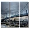 72 x 36 TOTAL - Ben Franklin Bridge Philadelphia Metal Print wall art. 3 Panel split, Triptych. HD aluminum panels view 2