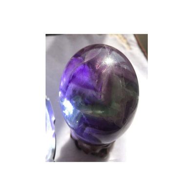 Natural Colored Fluorite Healing Quartz Crystal Sphere Gemstone Ball with Stand, Natural Sculpture Figurine 50mm/1.96 inch