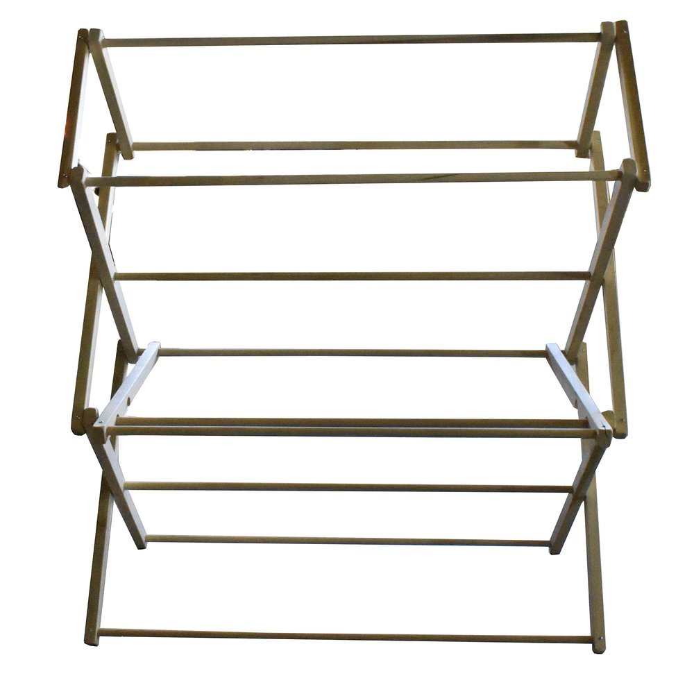 Cauff Wooden Amish Made Folding Clothes Drying Rack Handmade for Hanging Laundry (Small 3'x4.5')