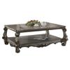Benjara Benzara Wooden Coffee Table With Vintage Style Oversized Legs, Silver, view 1