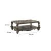 Benjara Benzara Wooden Coffee Table With Vintage Style Oversized Legs, Silver, view 2