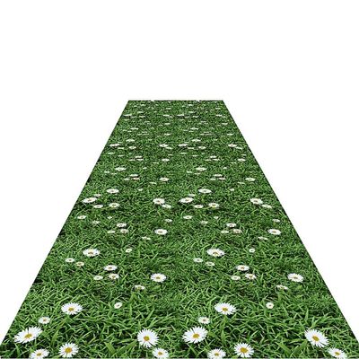 ZHAOHUI Hallway Runner Rug Corridor Carpet 3D Printing Non-Slip Lawn Design Customized, Multiple Sizes, 6 Mm Thick (Color : Green, Size : 0.9x4m)