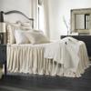 HiEnd Accents Luna Washed Linen 3 Piece Ruffle Skirt Bedspread Set with Pillow Shams, Light Tan Queen, Romantic Shabby Chic Farmhouse Style Bedding Cover Set, 1 Bed Spread and 2 Pillow Cases view 1