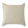 HiEnd Accents Luna Washed Linen Tailored Euro Sham, 27x27 inch, Light Tan Solid Color, Romantic Shabby Chic Farmhouse Traditional Style Luxury Bedding view 1