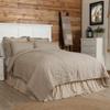 1 Piece King Farmhouse Chic Quilt Coverlet Dark Cream Coal Black Ticking Stripes Tan Bedding Solid Colors Soft Hand Quilting Coverlet Beautiful Shabby Chic Bedding Motif All Over Pattern view 1