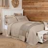 1 Piece King Farmhouse Chic Quilt Coverlet Dark Cream Coal Black Ticking Stripes Tan Bedding Solid Colors Soft Hand Quilting Coverlet Beautiful Shabby Chic Bedding Motif All Over Pattern view 2