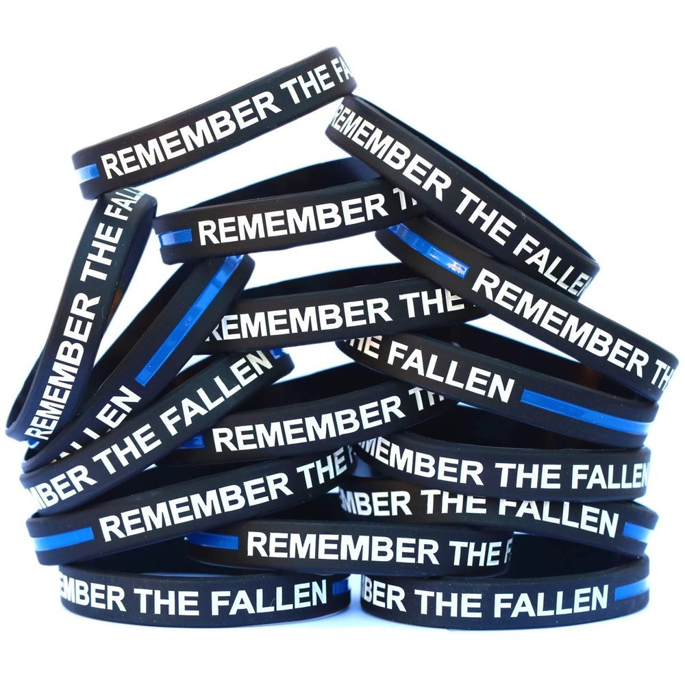 SayitBands Fifteen (15) Bold Remember the Fallen Wristband Bracelets