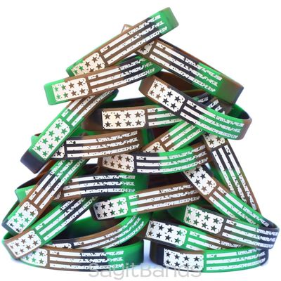 SayitBands Twenty (20) Camo Vintage Flag Wristband Bracelets
