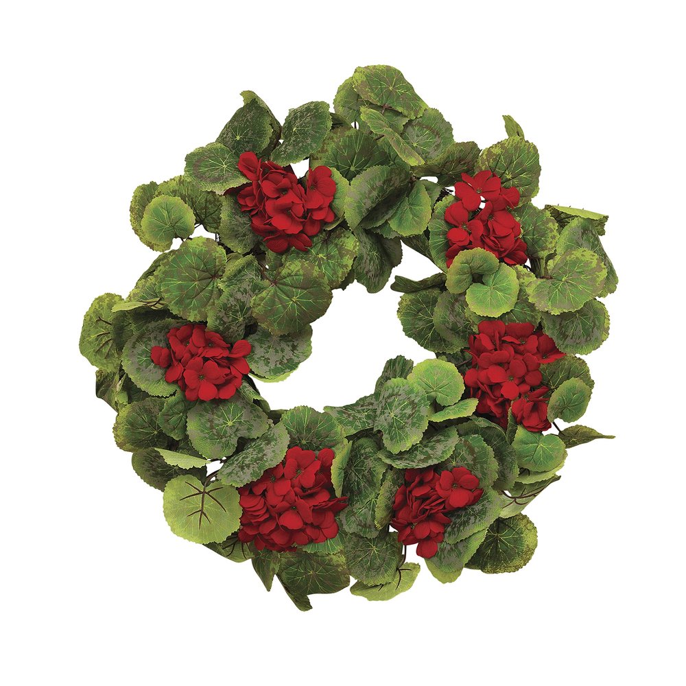 24 in Fabric Geranium Twig Wreath