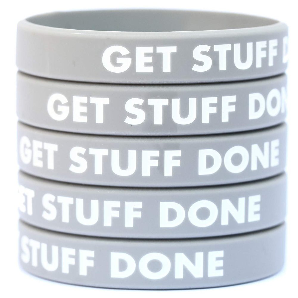 SayitBands Five (5) Get Stuff DOne (1) Wristband Bracelets