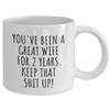 2 Years Anniversary Wife Mug Funny Gift For 2nd Wedding Relationship Couple Marriage Coffee Tea Cup view 2