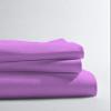 Taj Linens Cotton Bedsheets Set - Comfortable Fabric 400 Thread Count 100% Cotton 4-Piece Sheet Set 15 Inch Deep Pocket Solid (Queen, Lilac) view 2
