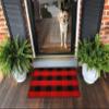 LEVINIS Christmas Door Mat 2'3' for Kitchen/Bathroom/Entry Way/Laundry Room/Living Room, Red&Black view 2