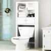 Spirich Over The Toilet Storage Cabinet, Above Toilet Storage Cabinet with Doors, Freestanding Bathroom Space Saver, White view 1