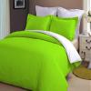 LINEN CLUB BEDDING Soft Luxurious 3-Piece Quilt Reversible Duvet Set with Corner Ties 100% Cotton 400 Thread Count Comforter Cover Set Solid (Twin/Twin XL, Parrot Green & White) view 1