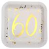 Santex Square Paper Plates 60th Birthday Golden Times Pack of 10 view 1
