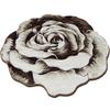 Rose Rug 2ft Round Area Rugs Cute Plush Flower Shaped Rug Circle Girly for Bedroom Floor Living Room Carpet 304 Brown view 2