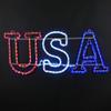Novelty Lights LED USA Sign Rope Light Motif Sculpture, Red/White/Blue, 4th of July Decorations view 1