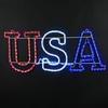 Novelty Lights LED USA Sign Rope Light Motif Sculpture, Red/White/Blue, 4th of July Decorations view 3