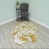 Flower Rug 2ft Round Area Rugs Cute Plush Flower Shaped Rug Circle Girly for Bedroom Floor Living Room Carpet 302 Beige view 1