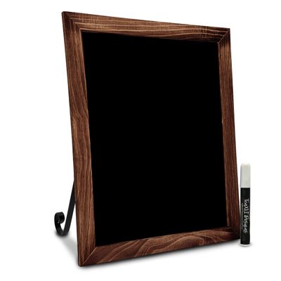 TenXVI Designs 18"x22" Freestanding and Hanging Vertical or Horizontal Magnetic Chalkboard Sign with Removable Legs for Weddings, Restaurants and Home Decor - Rustic Brown