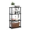 Furinno TURN-S-TUBE Storage Shelves, 4-Tier Book Shelf, Corner Shelf, Toolless Open Shelves, for Organization and Storage, Living Room, Garage, Home Office, Black view 1