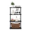 Furinno TURN-S-TUBE Storage Shelves, 4-Tier Book Shelf, Corner Shelf, Toolless Open Shelves, for Organization and Storage, Living Room, Garage, Home Office, Black view 3