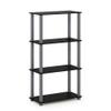 Furinno TURN-S-TUBE Storage Shelves, 4-Tier Book Shelf, Corner Shelf, Toolless Open Shelves, for Organization and Storage, Living Room, Garage, Home Office, Black view 4