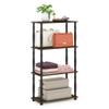 Furinno Turn-N-Tube 4-Tier Multipurpose Shelf Display Rack, Classic Tubes, Columbia Walnut/Black view 1