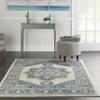 Nourison Home Traditional Vintage Traditional Ivory Blue 5'3" x 7'3" Area Rug, Easy Clean, Non Shedding, Bed Room, Living Room, Dining Room, Kitchen (5x7) view 1