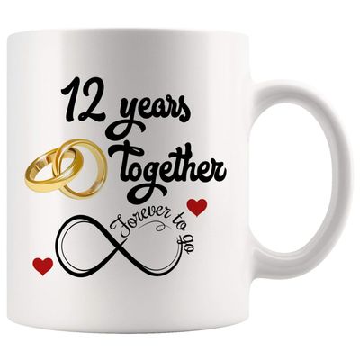 12th Wedding Anniversary For Him And Her, 12th Anniversarys For Her Him, 12th Anniversary Mug For Husband & Wife, 12 Years Together, Married 12 Years, 12 Years Couple (11 oz)