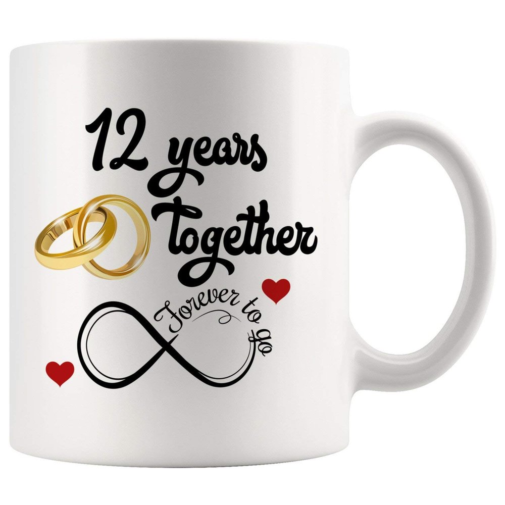 12th Wedding Anniversary For Him And Her, 12th Anniversarys For Her Him, 12th Anniversary Mug For Husband & Wife, 12 Years Together, Married 12 Years, 12 Years Couple (11 oz)