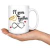 11th Wedding Anniversary For Him And Her, 11th Anniversarys For Her Him, 11th Anniversary Mug For Husband & Wife, 11 Years Together, Married 11 Years, 11 Years Couple (15 oz) view 2