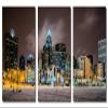 48 x 24 TOTAL - Charlotte, NC Skyline - Metal Print wall art. 3 Panel split, Triptych HD aluminum panels wall decor view 2
