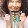 Tequila Shots Sugar Skull Travel Mug - Insulated 14oz Stainless Steel Coffee Cup with Handle and Lid - Mexican Fiesta Themed Gift for Birthdays and Cinco De Mayo view 4