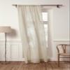 Solino Home Sheer Curtain 108 Inches Long - European Flax 100% Pure Linen Light Natural Window Treatment Panel 52 x 108 Inch - Light Filtering Rod Pocket Curtain for Living Room, Bedroom - 1 Panel view 1