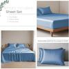 Linenwalas Eucalyptus Tencel Lyocell Sheets Set Full Size - Cooling Breathable Silk Soft, 1 Fitted 1 Flat and 2 Pillowcases (Full/Bahamas Blue) view 3