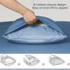 Linenwalas Eucalyptus Tencel Lyocell Sheets Set Full Size - Cooling Breathable Silk Soft, 1 Fitted 1 Flat and 2 Pillowcases (Full/Bahamas Blue) view 4