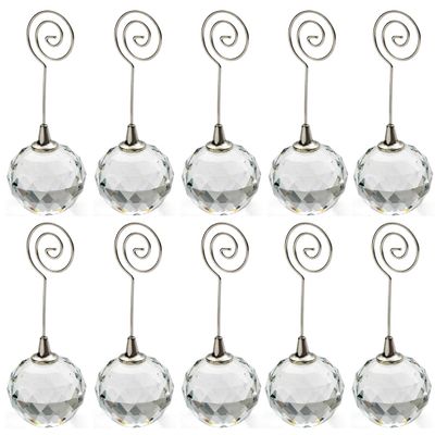 Crystal Place Card Holders Table Number Holders (Crystal Ball, 10)