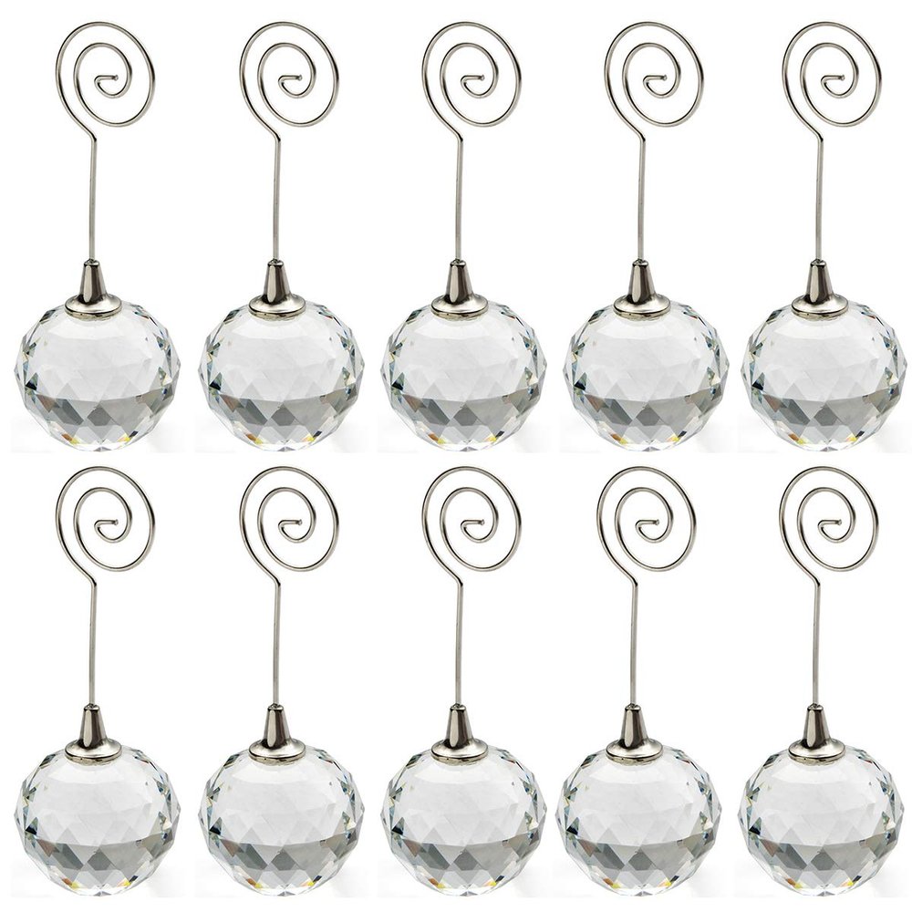Crystal Place Card Holders Table Number Holders (Crystal Ball, 10)
