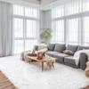 Super Area Rugs Ultra Soft & Fluffy Faux Sheepskin Rug, White 8 x 10 Feet Carpet for Bedroom Living Room view 1