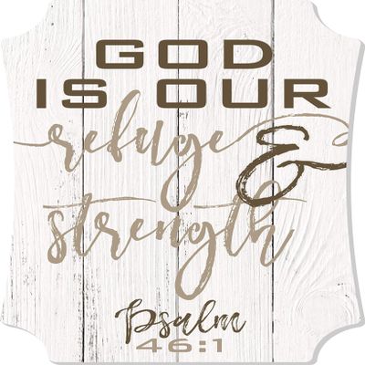 MRC Wood Products God is Our Refuge and Strength Rustic Wall Sign 8x12