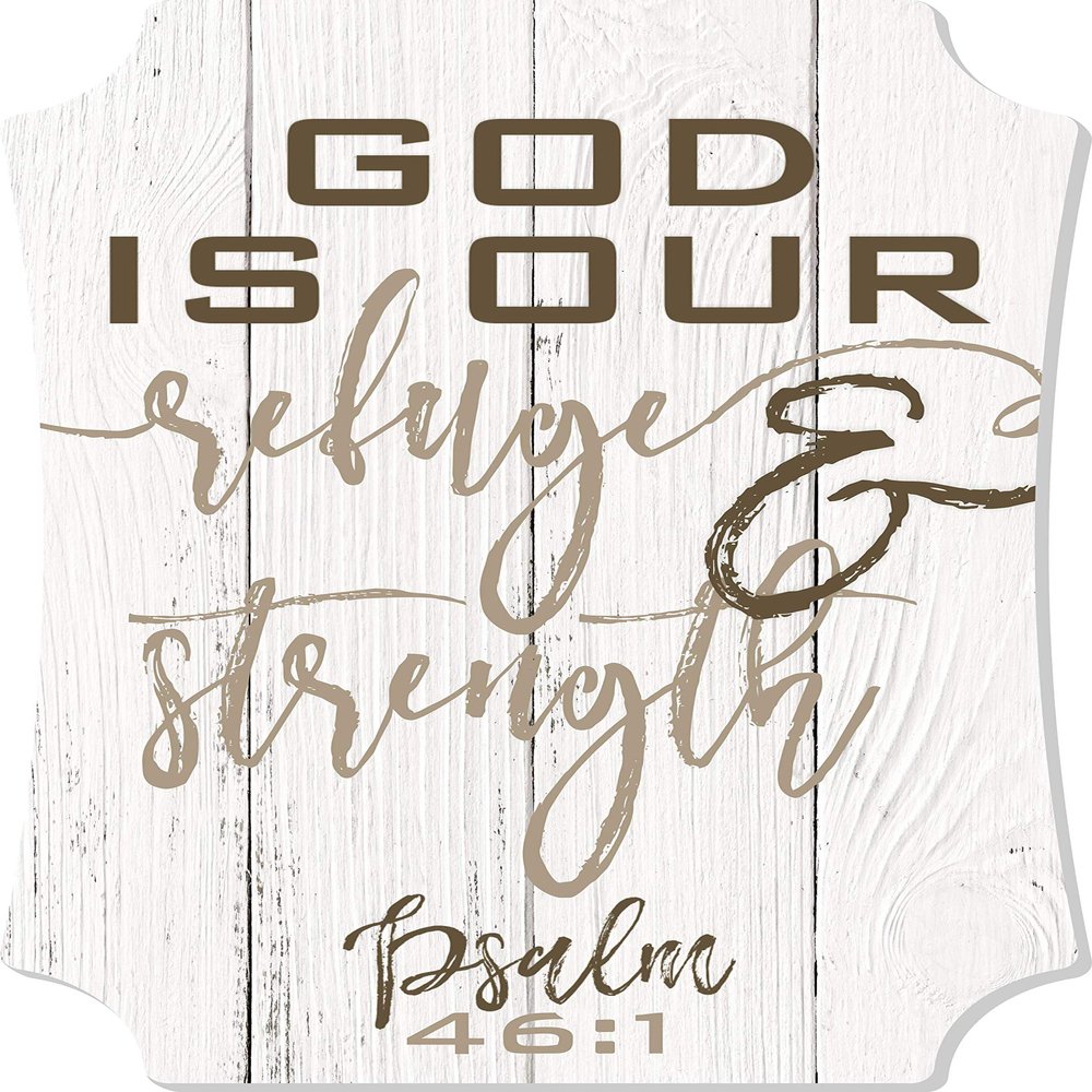 MRC Wood Products God is Our Refuge and Strength Rustic Wall Sign 8x12