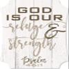 MRC Wood Products God is Our Refuge and Strength Rustic Wall Sign 8x12 view 1