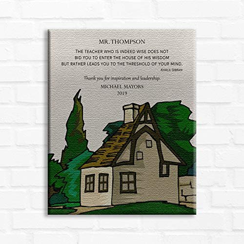 16x20 Custom Canvas Gift for Teacher, Personalized Gift for Mentor, Leader Thank You Gift, Boss Gift, Forest House, Khalil Gibran Quote, Gift from Mentee, 1829