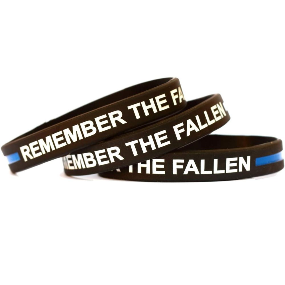 SayitBands Three (3) Bold Remember the Fallen Wristband Bracelets