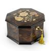 Spacious 18 Note Handcrafted Roses Inlay Octagonal Musical Jewelry Box - Many Songs to Choose - You are The Sunshine of My Life view 1