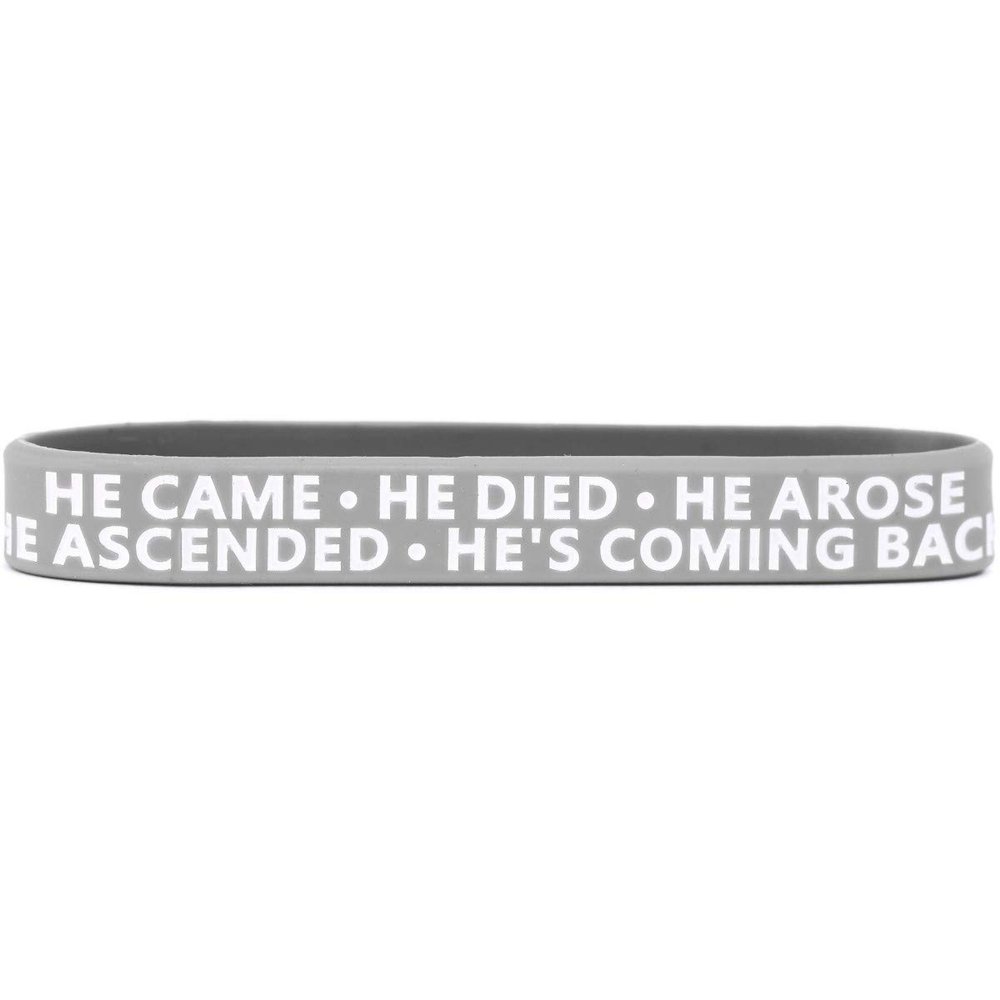 One (1) He Came Died Arose Ascended Coming Back Wristband Bracelet