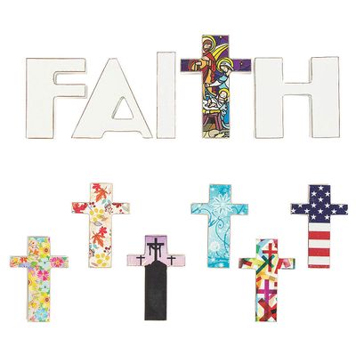 Fun Express - Faith Interchangeable Decor Set - Home Decor - Decorative Accessories - Misc Decorative Accessories - 12 Pieces