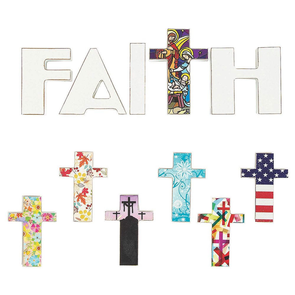 Fun Express - Faith Interchangeable Decor Set - Home Decor - Decorative Accessories - Misc Decorative Accessories - 12 Pieces